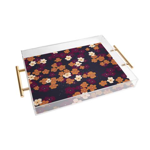 Joy Laforme Blooms of Mini Pansies Acrylic Tray
