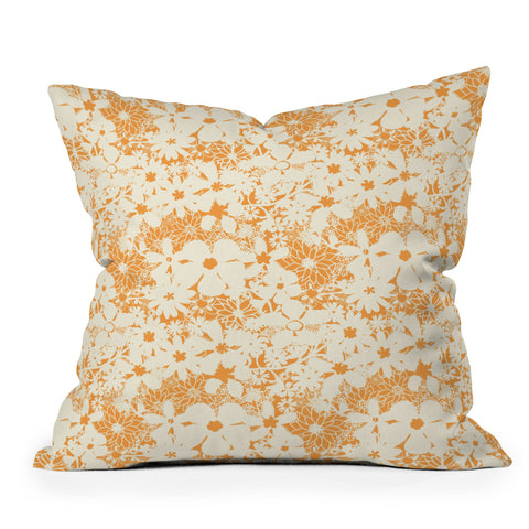 Joy Laforme Floral Rainforest In Yellow Outdoor Throw Pillow