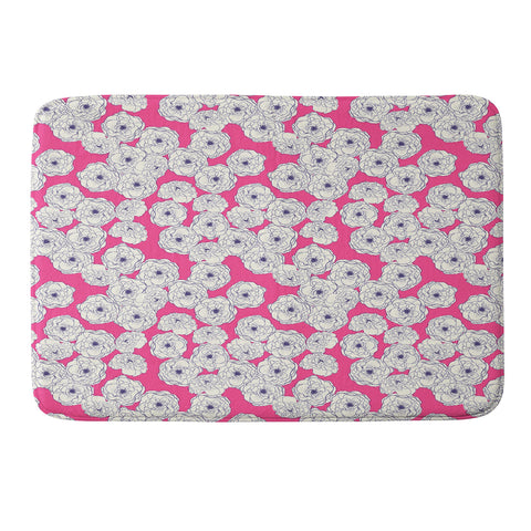 Joy Laforme Floral Sophistication In Pink Memory Foam Bath Mat