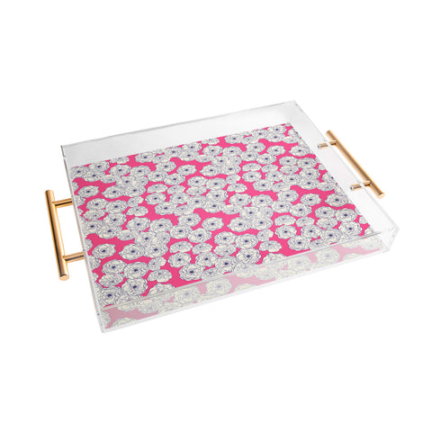 Joy Laforme Floral Sophistication In Pink Acrylic Tray