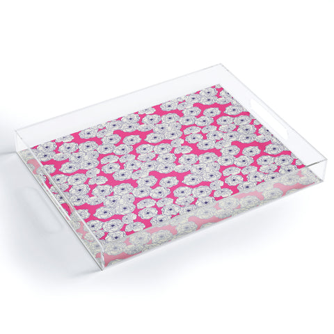 Joy Laforme Floral Sophistication In Pink Acrylic Tray