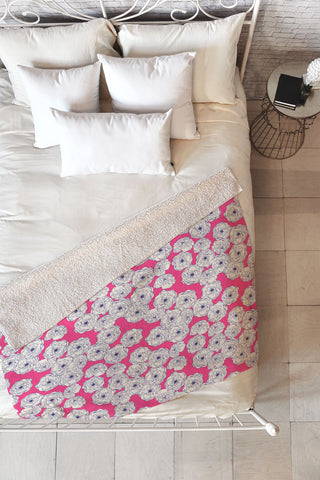 Joy Laforme Floral Sophistication In Pink Fleece Throw Blanket