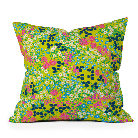 Joy Laforme Flower Bed III Outdoor Throw Pillow