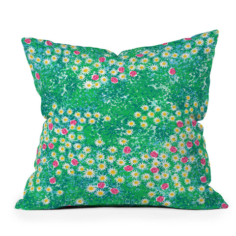 Joy Laforme Fresh Flower Fields Outdoor Throw Pillow