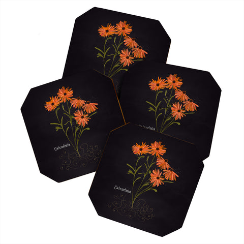 Joy Laforme Herb Garden Calendula Coaster Set