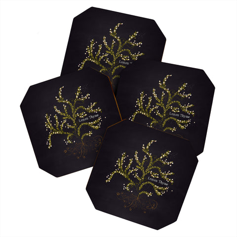 Joy Laforme Herb Garden Lemon Thyme Coaster Set