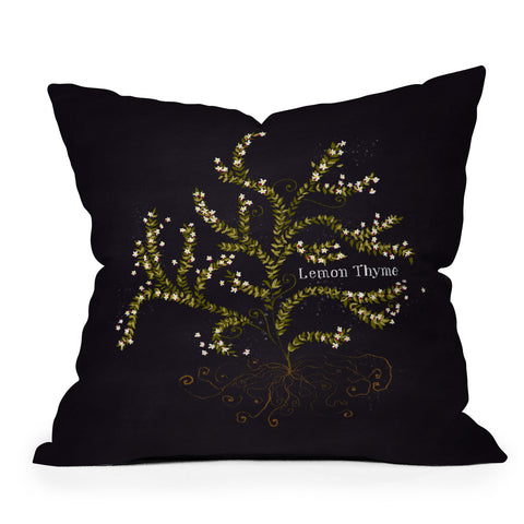 Joy Laforme Herb Garden Lemon Thyme Outdoor Throw Pillow
