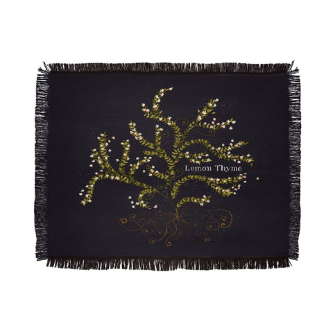 Joy Laforme Herb Garden Lemon Thyme Throw Blanket