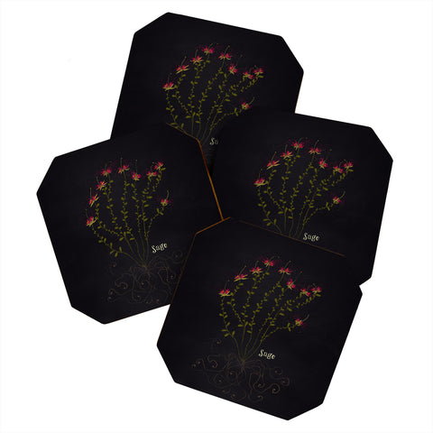 Joy Laforme Herb Garden Sage Coaster Set