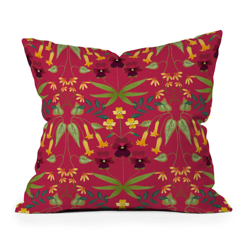 Joy Laforme Holiday Garden Outdoor Throw Pillow