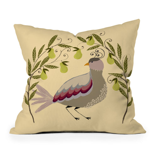 Joy Laforme Partridge in a Pear Tree Outdoor Throw Pillow