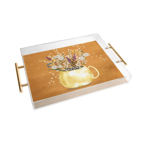 Joy Laforme Summer Garden Wildflower Still Life Acrylic Tray