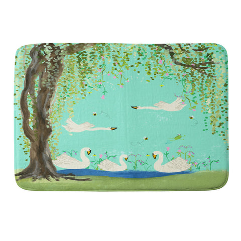 Joy Laforme Swan Lake Memory Foam Bath Mat