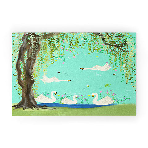 Joy Laforme Swan Lake Welcome Mat