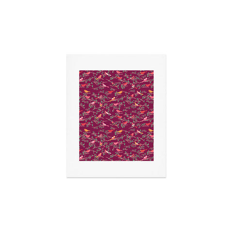 Joy Laforme Sweet Songbird In Deep Pinks Art Print
