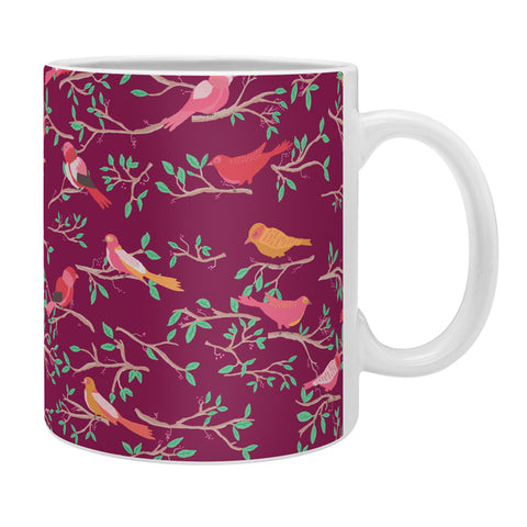 Joy Laforme Sweet Songbird In Deep Pinks Coffee Mug