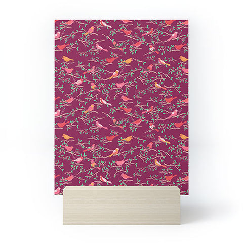 Joy Laforme Sweet Songbird In Deep Pinks Mini Art Print