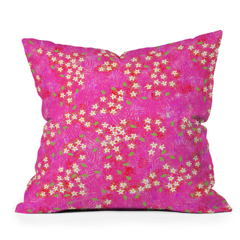 Joy Laforme Tropical Wild Blooms Outdoor Throw Pillow