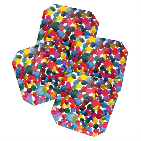 Joy Laforme Watercolor Polka Dot II Coaster Set