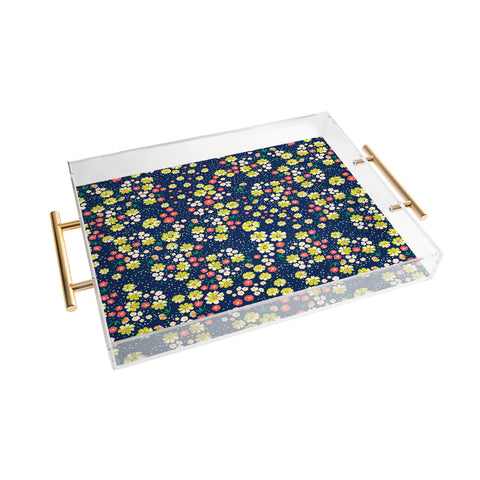 Joy Laforme Wild Floral Ditsy In Navy Acrylic Tray