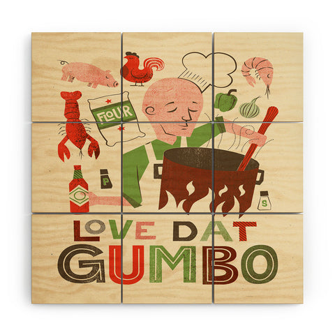 Jude Landry Love Dat Gumbo Wood Wall Mural