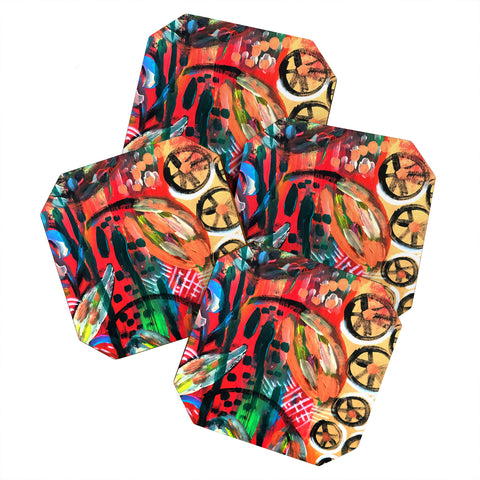 Julia Da Rocha Abstract Bloom Coaster Set