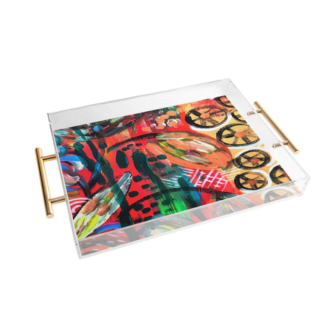 Julia Da Rocha Abstract Bloom Acrylic Tray