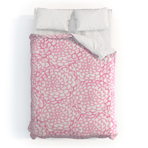 Julia Da Rocha Bed Of Pink Roses Duvet Cover