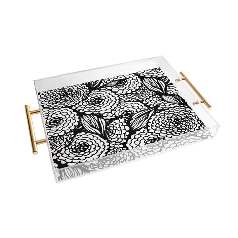 Julia Da Rocha Bouquet Of Flowers Love Acrylic Tray