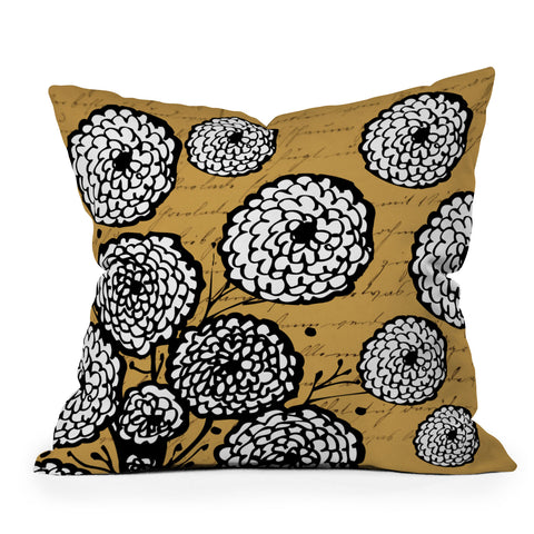 Julia Da Rocha Flowery Letter Outdoor Throw Pillow