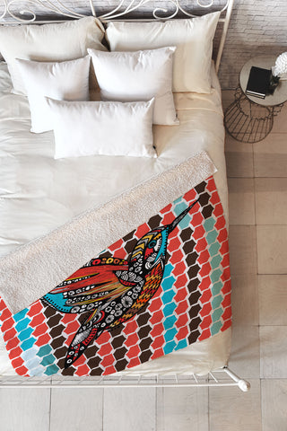 Julia Da Rocha Humm Fleece Throw Blanket