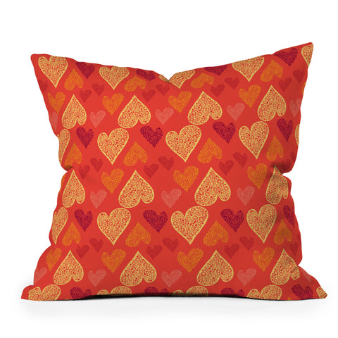 Julia Da Rocha I See Hearts Outdoor Throw Pillow