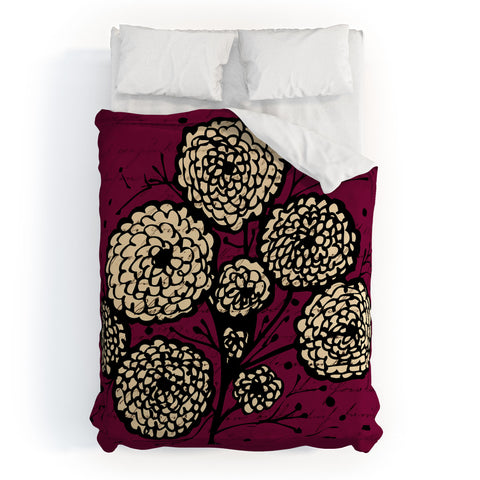 Julia Da Rocha Letters And Flowers Duvet Cover