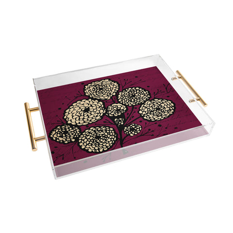 Julia Da Rocha Letters And Flowers Acrylic Tray
