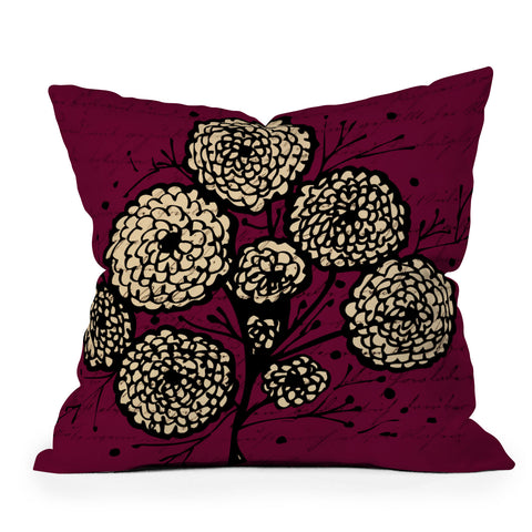 Julia Da Rocha Letters And Flowers Outdoor Throw Pillow
