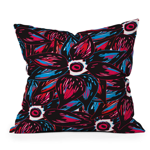 Julia Da Rocha Paradise Flowers Outdoor Throw Pillow