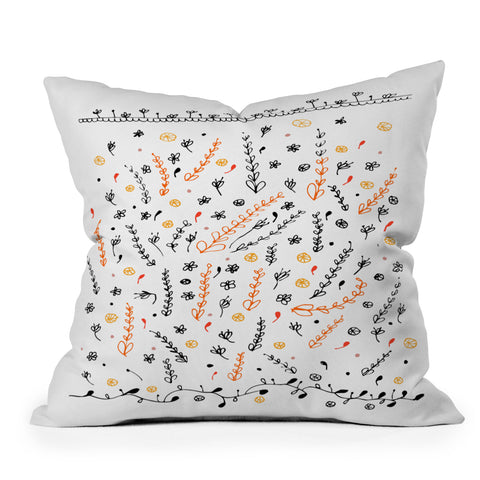 Julia Da Rocha Pretty Flowers Outdoor Throw Pillow