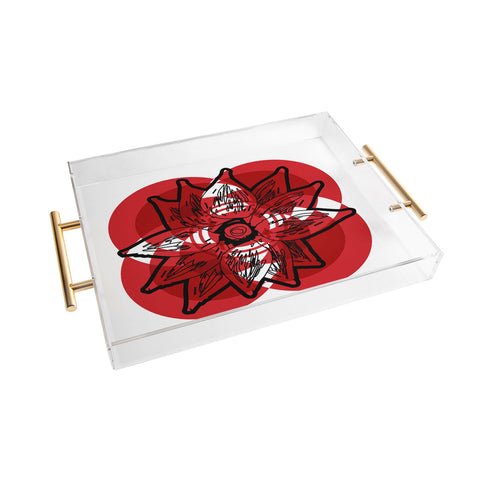 Julia Da Rocha Rojo Flor Acrylic Tray