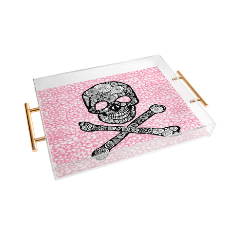 Julia Da Rocha Skull N Roses Acrylic Tray