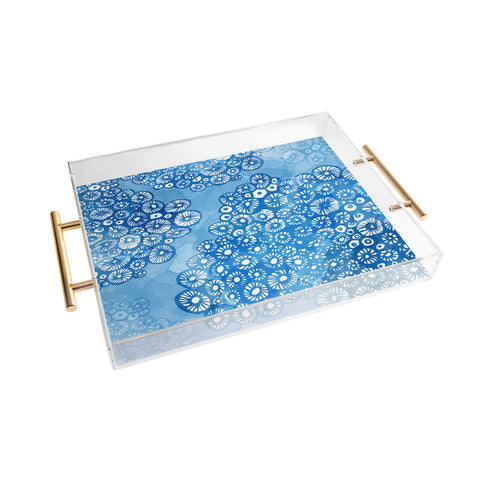 Julia Da Rocha Watercolor Bleu Acrylic Tray