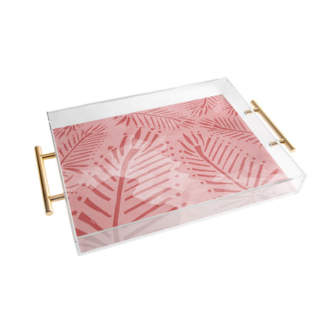 Julia Da Rocha Watercolor Palms Acrylic Tray