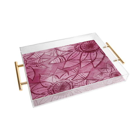 Julia Da Rocha Watercolor Rosa Acrylic Tray