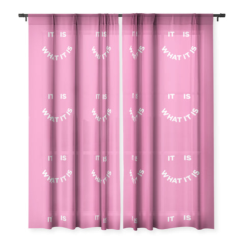 Julia Walck It Is What It Is Pink Sheer Window Curtain