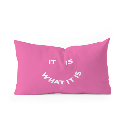 Julia Walck It Is What It Is Pink Oblong Throw Pillow