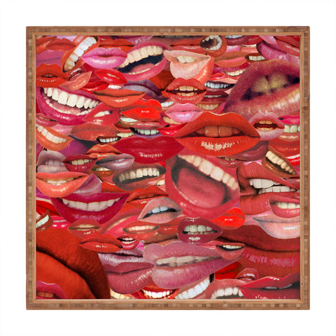 Julia Walck The Word on Everyones Lips Square Tray