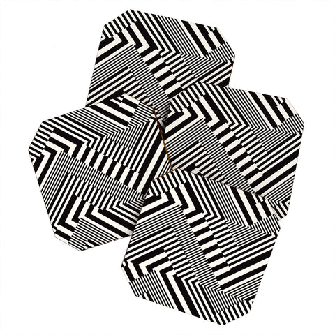 Juliana Curi Blackwhite Stripes Coaster Set
