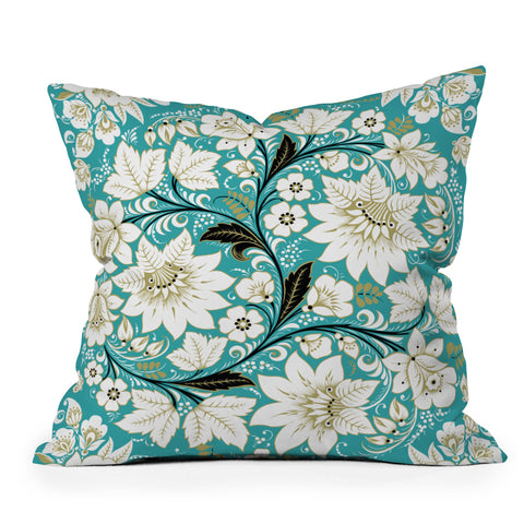 Juliana Curi Classic Turquoise Outdoor Throw Pillow