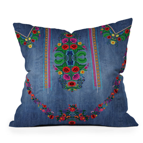 Juliana Curi Denim2 Outdoor Throw Pillow