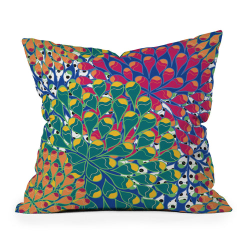 Juliana Curi Flower Dots 2 Outdoor Throw Pillow