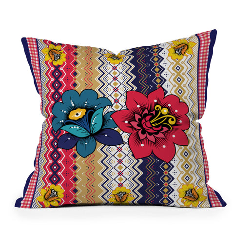 Juliana Curi Renda Flor Outdoor Throw Pillow